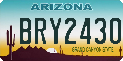 AZ license plate BRY2430
