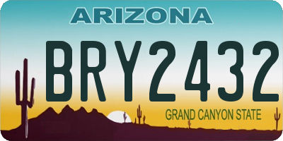 AZ license plate BRY2432
