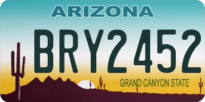 AZ license plate BRY2452