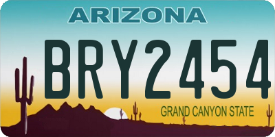AZ license plate BRY2454