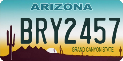 AZ license plate BRY2457