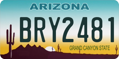 AZ license plate BRY2481