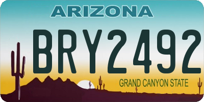 AZ license plate BRY2492