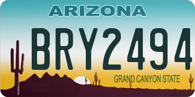 AZ license plate BRY2494