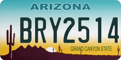AZ license plate BRY2514