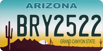AZ license plate BRY2522