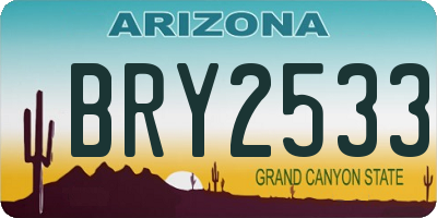 AZ license plate BRY2533