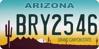 AZ license plate BRY2546
