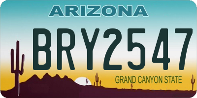 AZ license plate BRY2547