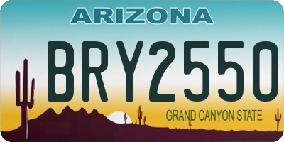 AZ license plate BRY2550