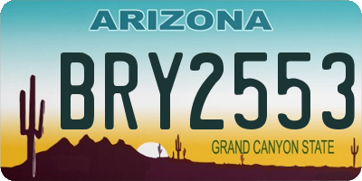 AZ license plate BRY2553