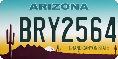 AZ license plate BRY2564