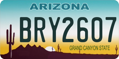 AZ license plate BRY2607