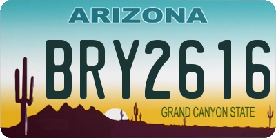 AZ license plate BRY2616