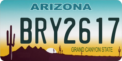 AZ license plate BRY2617