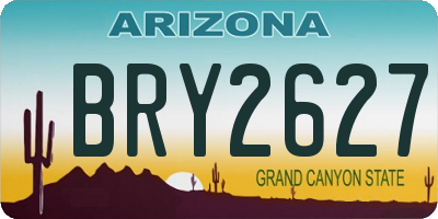 AZ license plate BRY2627