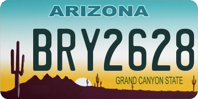AZ license plate BRY2628