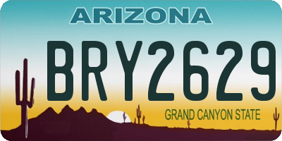 AZ license plate BRY2629
