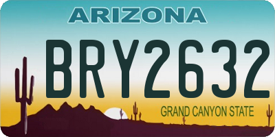 AZ license plate BRY2632