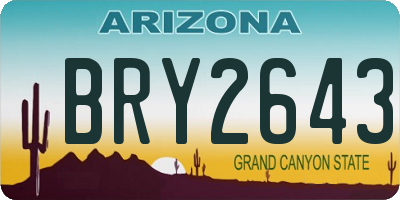 AZ license plate BRY2643