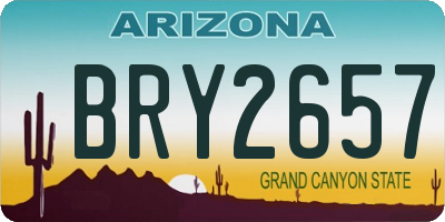 AZ license plate BRY2657