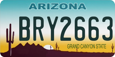 AZ license plate BRY2663
