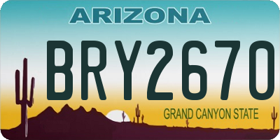 AZ license plate BRY2670