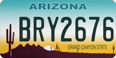 AZ license plate BRY2676