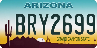 AZ license plate BRY2699