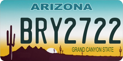 AZ license plate BRY2722