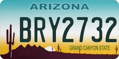 AZ license plate BRY2732