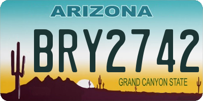 AZ license plate BRY2742