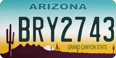 AZ license plate BRY2743