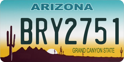 AZ license plate BRY2751