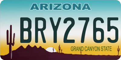 AZ license plate BRY2765