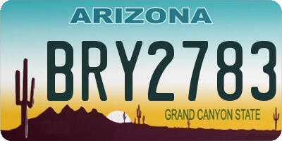 AZ license plate BRY2783