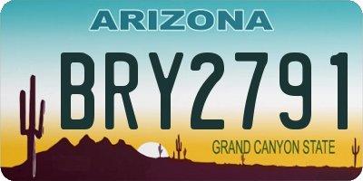 AZ license plate BRY2791
