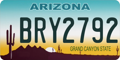 AZ license plate BRY2792