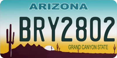 AZ license plate BRY2802