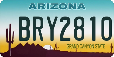 AZ license plate BRY2810