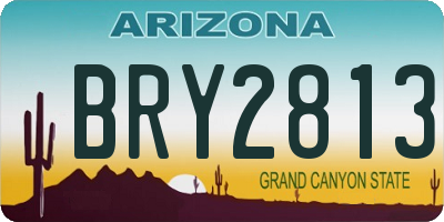 AZ license plate BRY2813