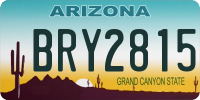 AZ license plate BRY2815