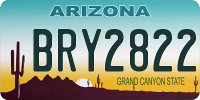 AZ license plate BRY2822