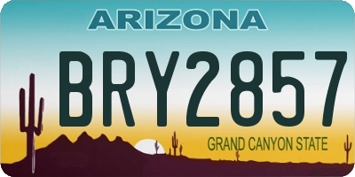 AZ license plate BRY2857