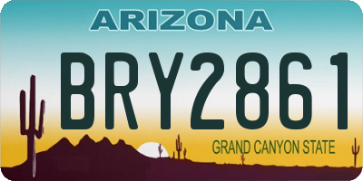 AZ license plate BRY2861