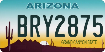 AZ license plate BRY2875