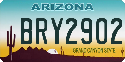 AZ license plate BRY2902