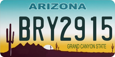 AZ license plate BRY2915
