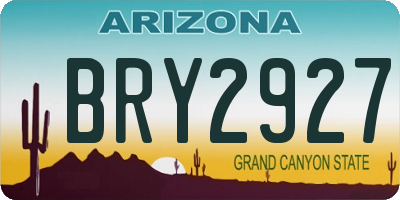 AZ license plate BRY2927