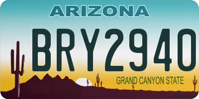 AZ license plate BRY2940
